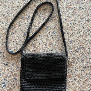 The Sak Black Crochet Crossbody Bag